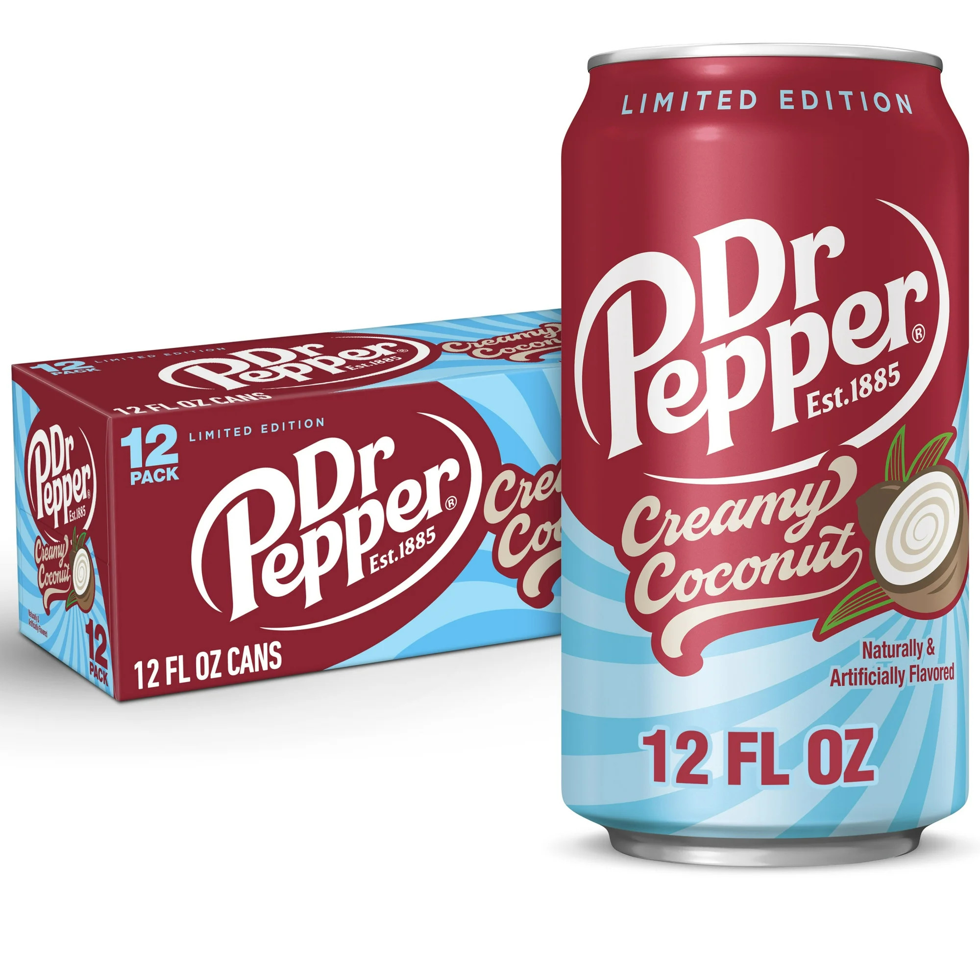 Dr Pepper Creamy Coconut Soda Pop, 12 fl oz, 12 Pack Cans | Walmart (US)