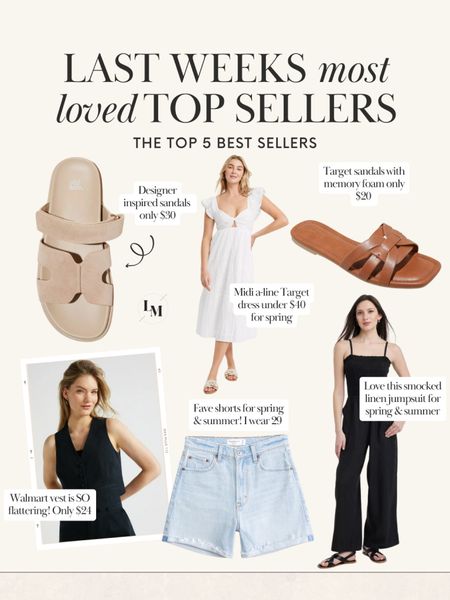 Last weeks most loved best sellers 

Target fashion / Target sandals / dad shorts / tailored vest / Walmart / spring sandals

#LTKfindsunder100 #LTKstyletip #LTKfindsunder50