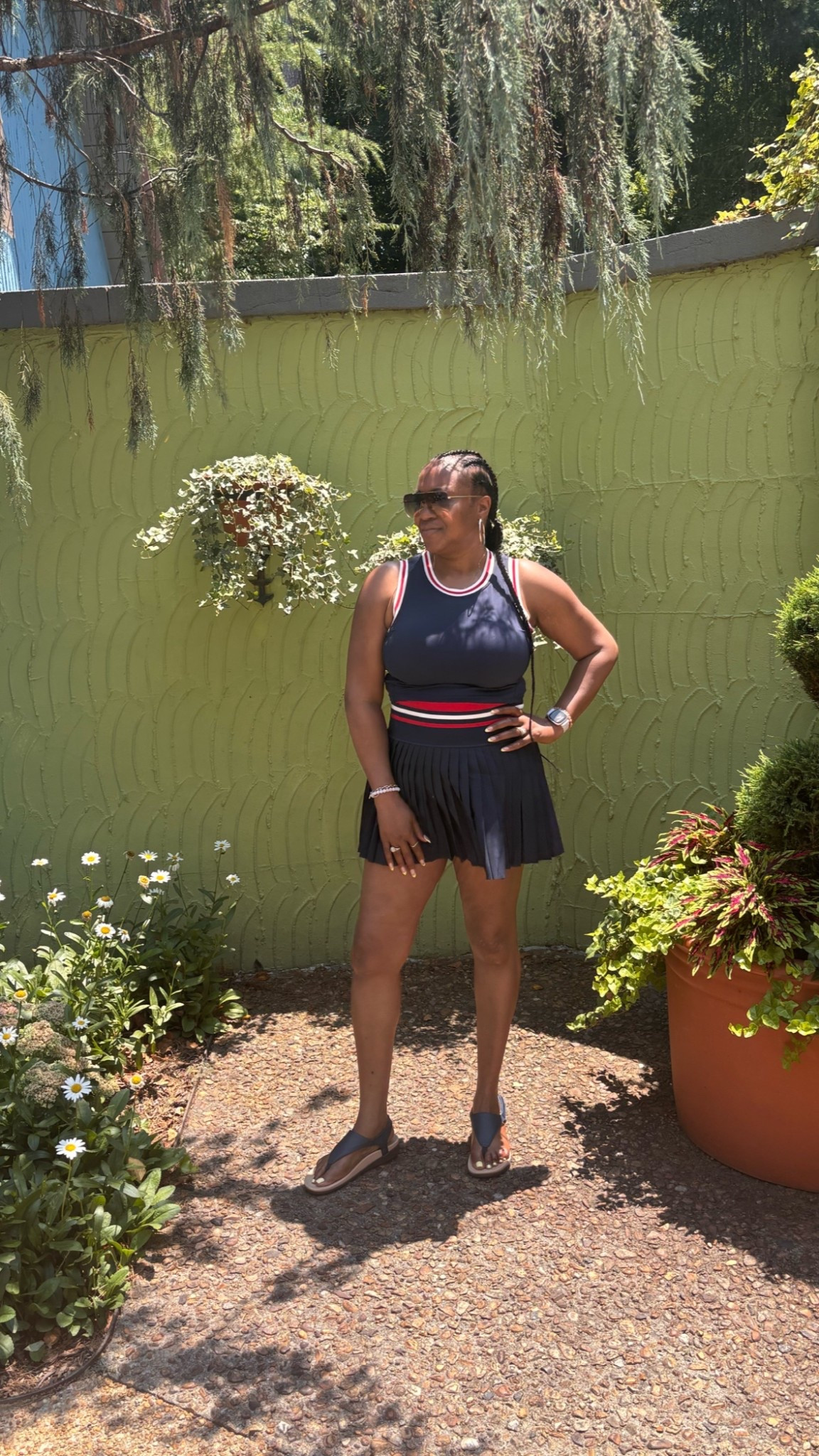 Serving looks and comfort all summer long 🎾💙☀️ This navy tennis set is giving sporty-chic, and the pleated skirt adds the cutest flair! Paired it with these super comfy UTENAG sandals—perfect for walking, brunching, or pretending I’m headed to Wimbledon 😎✨

🛍️ Both pieces are from Amazon and under $50! Available in multiple colors too 👀

#LTKStyleTip #LTKFindsUnder50 #LTKActive