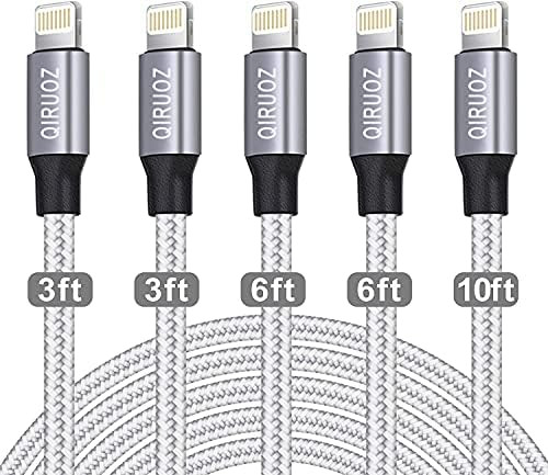 iPhone Charger [Apple MFi Certified] QIRUOZ 5Pack(3/3/6/6/10FT) Compatible iPhone 12Pro Max/12Pro/12 | Amazon (US)