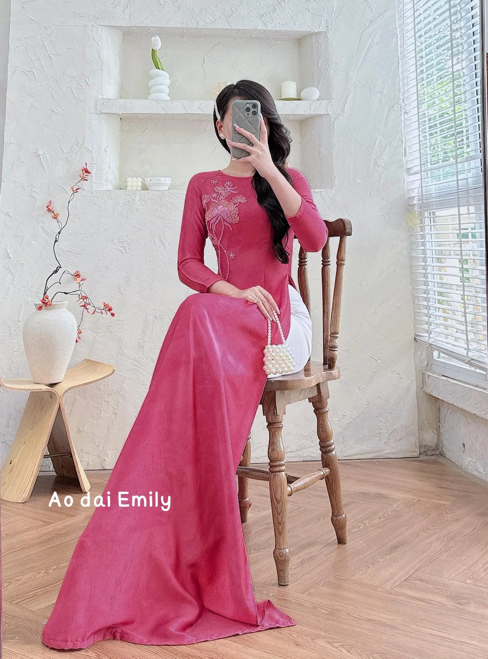 Mauve Ao Dai With Hand Beading Crystals | Pre Made Ao Dai| Vietnamese Long Dress| No Pants| S-6XL... | Etsy (Global)