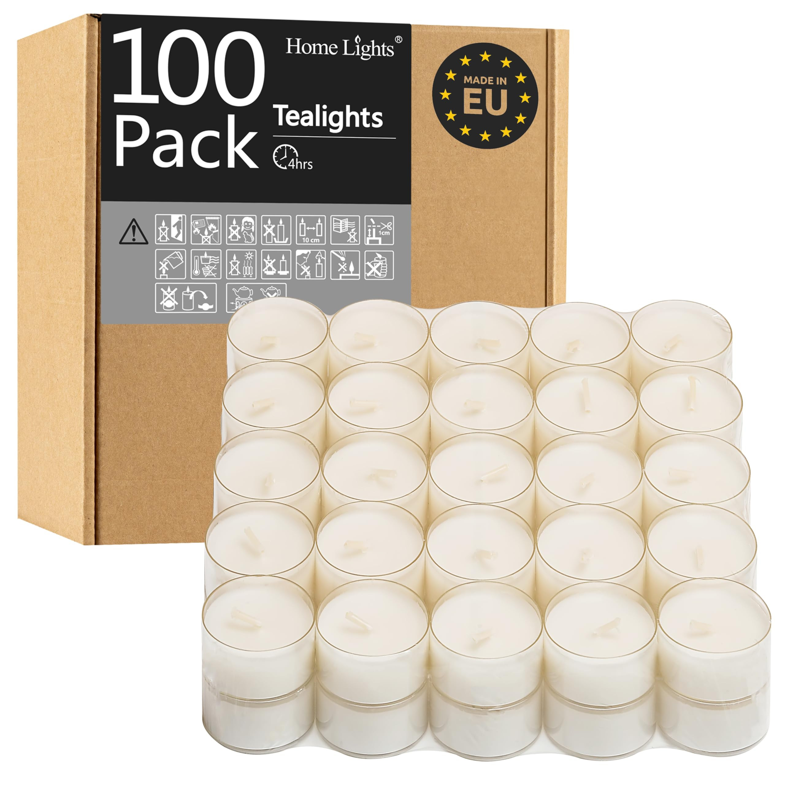 Tealight Candles, Giant 100,200,300 Bulk Packs, 4-4.5 Hrs White Unscented European Smokeless Clea... | Amazon (US)