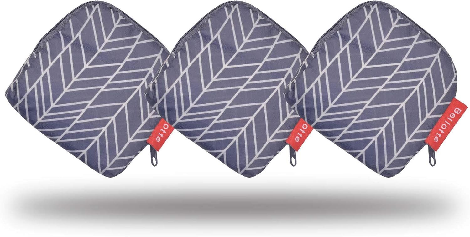 Best Reusable Grocery Bags Set of 3, Premium Tote Foldable Shopping Bags fits Pocket, Recyclable,... | Amazon (US)