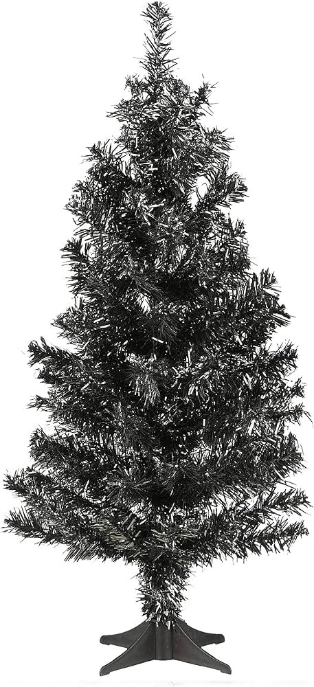 National Tree Company Tinsel Tree, Black, Halloween Collection, 24 in | Amazon (US)