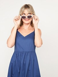 Cotton-Poplin Cami Maxi Swing Dress for Women | Old Navy (US)