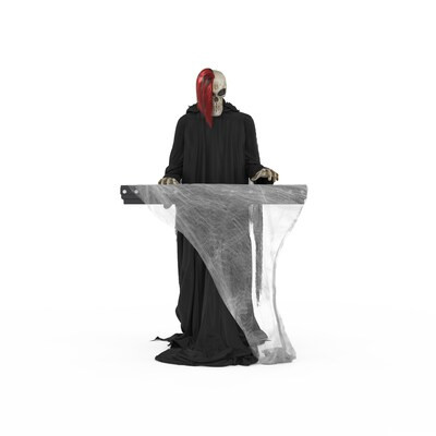 Haunted Living 6-ft Skeleton Reaper Keyboard Player Motion Activated Animatronic | Lowe's