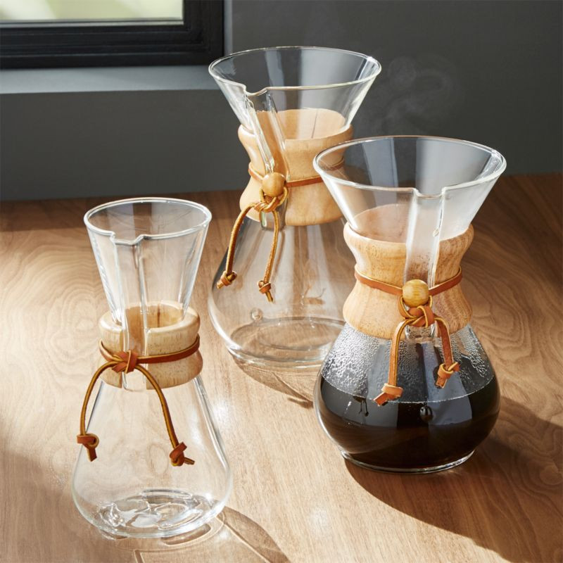 Chemex Coffee Makers with Wood Collar | Crate and Barrel | Crate & Barrel