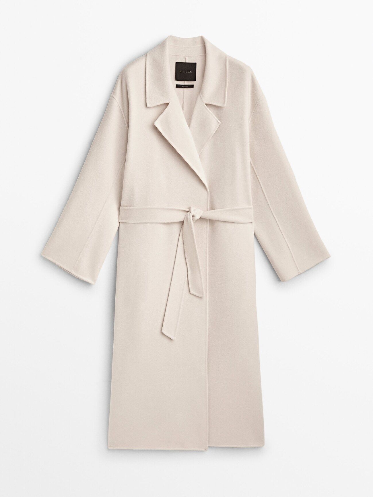 Wool blend robe coat with belt | Massimo Dutti UK