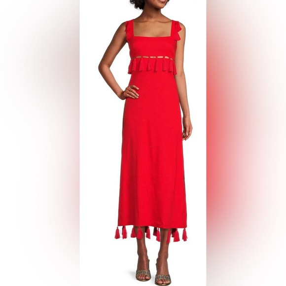 Nat Note x Antonio Melani Red tassel dress worn once | Poshmark