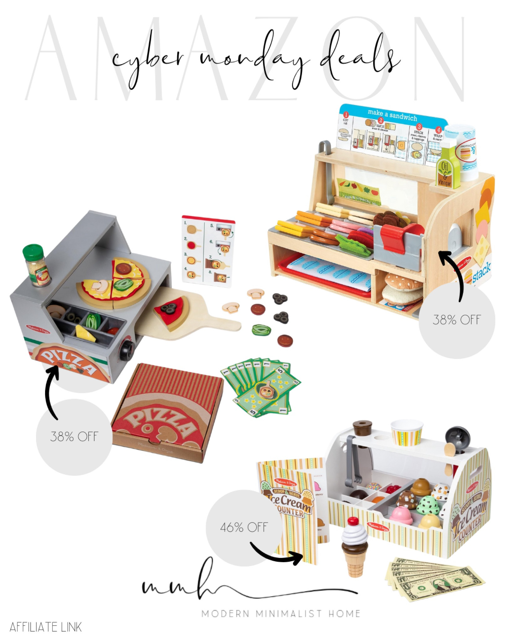 Kids gift idea. Melissa and Doug pretend play toys. Ice cream shop, pizza shop and sandwich shop.

Amazon gift guide // Amazon gift ideas
gift guide // holiday gifts // holiday gift guide // Christmas gifts // Christmas gift guide // gift guide for kids // toys // kids gifts // Amazon toys //

#LTKCyberWeek #LTKfindsunder50 #LTKGiftGuide
