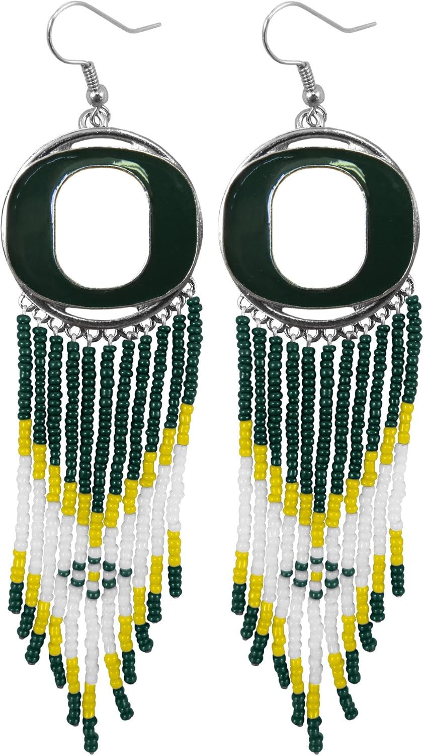 Amazon.com : Littlearth Women's NCAA Oregon Ducks Beaded Dreamcatcher Earrings, One Size, Silver ... | Amazon (US)