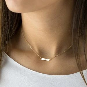 Thin Bar Necklace Skinny Mini Bar Necklace Personalized Bar | Etsy | Etsy (US)