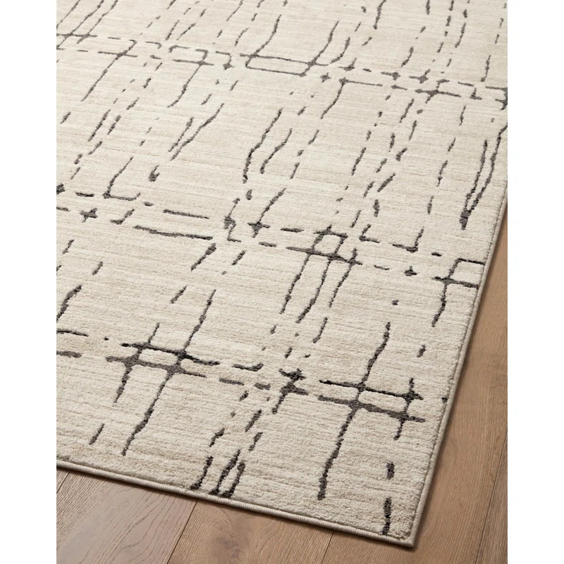 Darby Geometric Machine Woven Polyester Area Rug in Beige/Gray | Wayfair North America