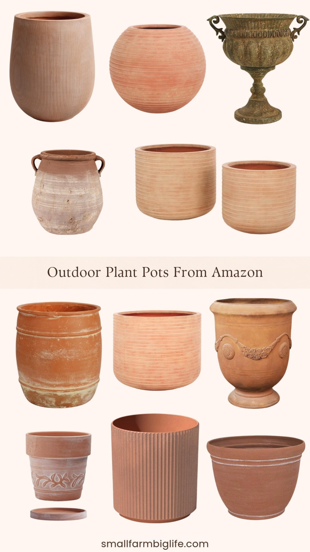 These outdoor plant pots from Amazon are some of my favorite styles for porches, patios, and garden spaces. I love the mix of classic terracotta planters, urn planters, and textured pots that add warmth and character to outdoor plants and flowers. These are beautiful options for styling container gardens, entryways, or outdoor seating areas this season. 

 #LTKSeasonal #LTKHome