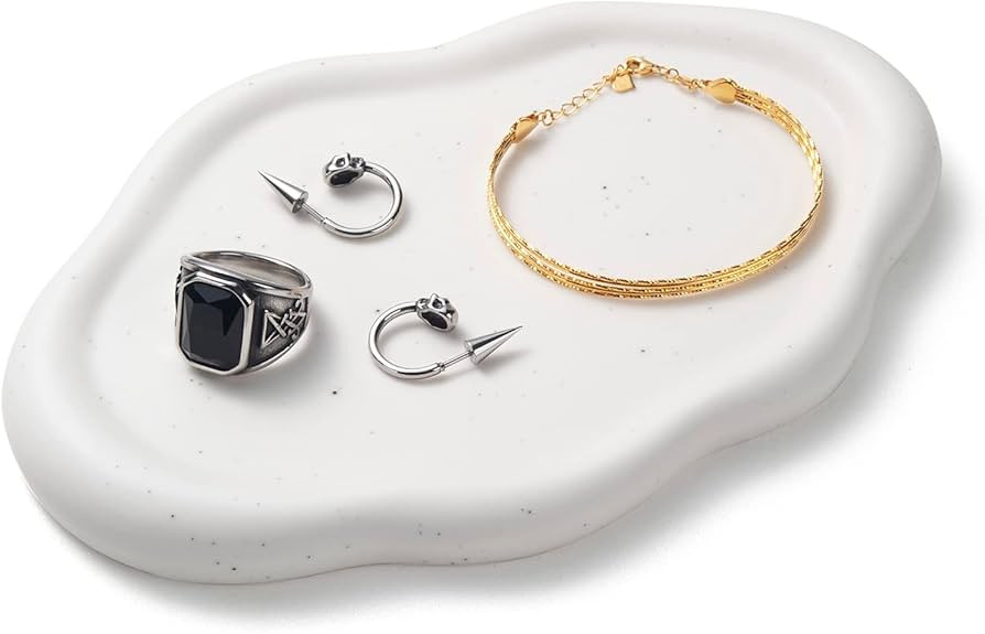 CESTATIVO Jewelry Dish Tray, Ring Dish, Ceramic Trinket Tray, Small Key Tray, Mother's Day, Chris... | Amazon (US)