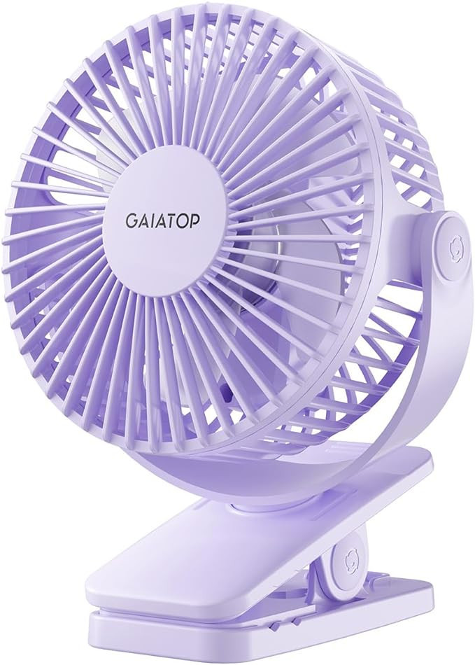 Gaiatop Portable Clip on Fan Battery Operated, Small Powerful USB Desk Fan, 3 Speed Quiet Recharg... | Amazon (US)