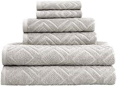 Classic Turkish Towels Luxury 6 Piece Cotton Bath Towel Set - Jacquard Woven Soft Textured Towels... | Amazon (US)