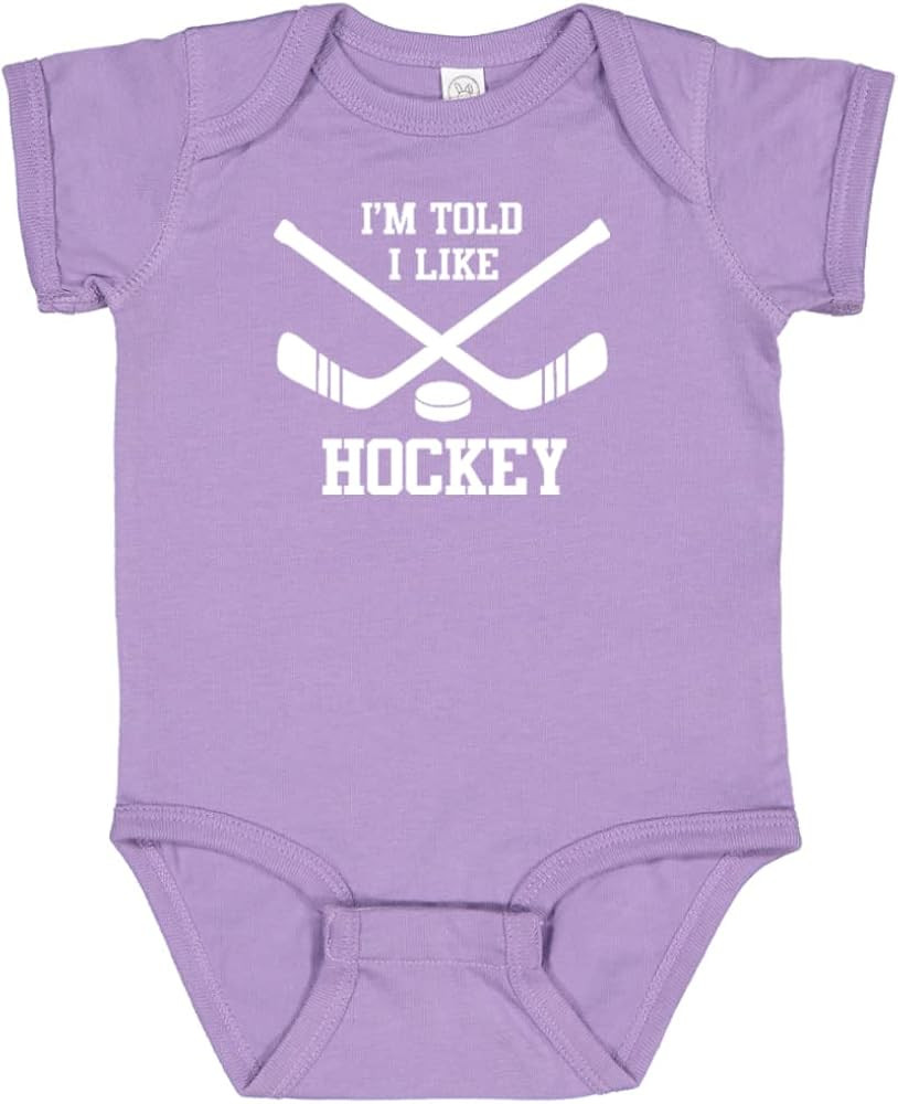 Rocket Bug I'm Told I Like Hockey Silhouette Baby Bodysuit, Soft Short Sleeve Cotton Bodysuit, Ne... | Amazon (US)