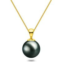 Huge Tahitian Pearl Pendants 16 - 18 Inch 18K Gold Box Chain Black Necklace For Women With Aaaa Certification | Etsy (US)