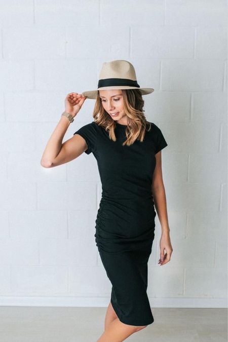 Love the fit! Casual basic comfy ootd! 
Fashionablylatemom 
Lanzom Women Wide Brim Straw Panama Roll up Hat Fedora Beach Sun Hat UPF50+
Missufe Women's Short Sleeve Ruched Cotton Casual Sundress Knee Length Bodycon T Shirt Dress
22 different color options in the dress 
Sale alert 
Amazon finds 

#LTKsalealert #LTKstyletip