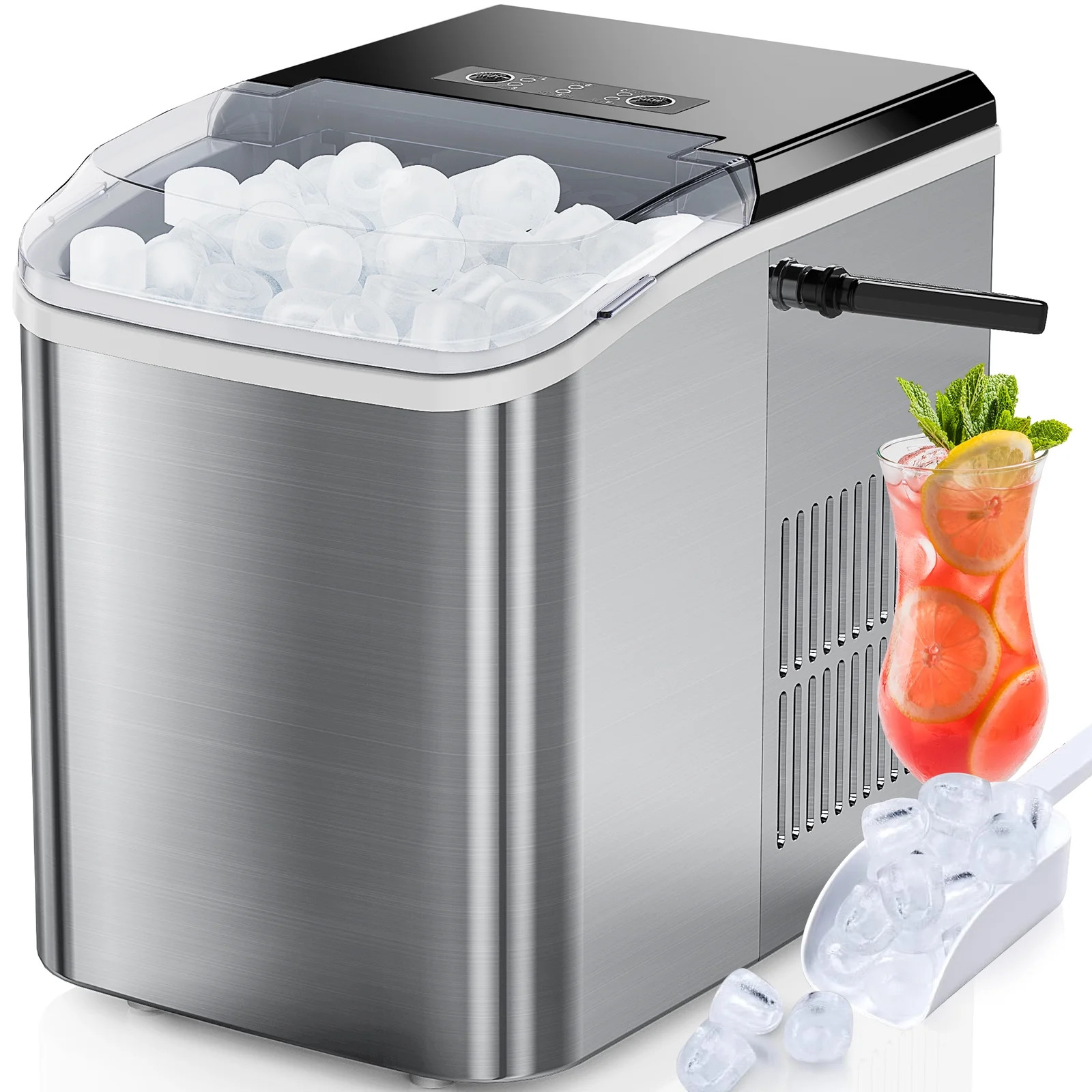 EDX Countertop Ice Maker, Self-Cleaning Portable Ice Maker Machine with Handle and Ice Scoop, Bul... | Walmart (US)