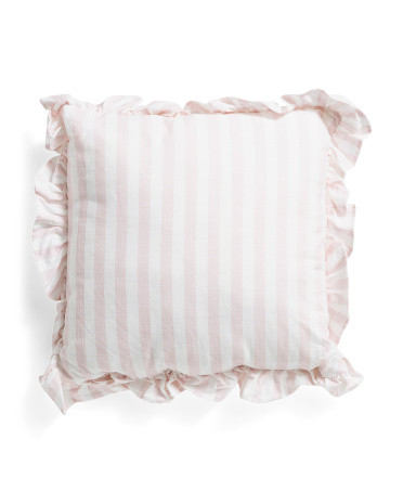 18x18 Cabana Stripe Ruffle Pillow | TJ Maxx