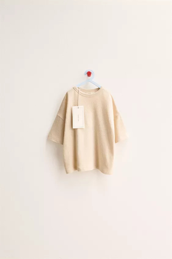 ZARA TIMELESS - PLAIN COTTON LINEN T-SHIRT | Zara US