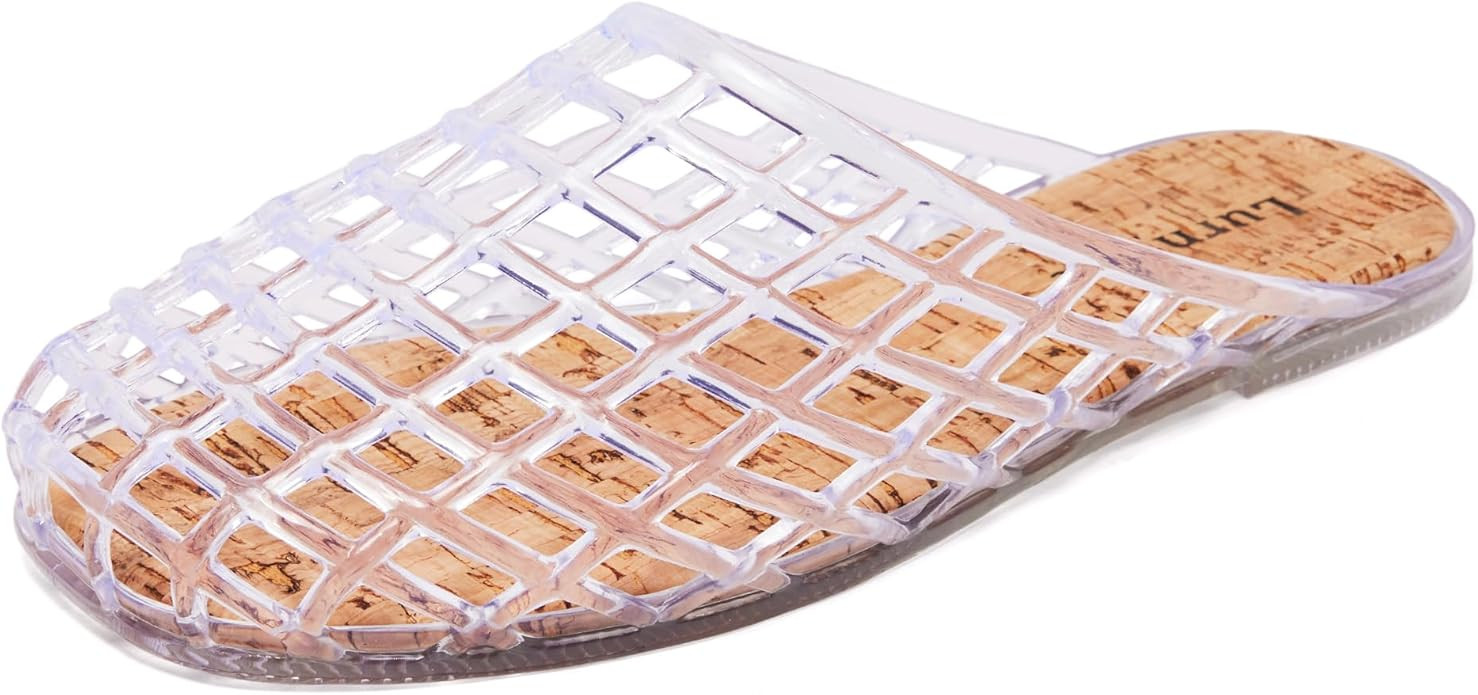 Clear Jelly Mesh Slide Sandals for Women Slip on Closed Toe Flats Sandals Summer Beach Jelly Shoe... | Amazon (US)