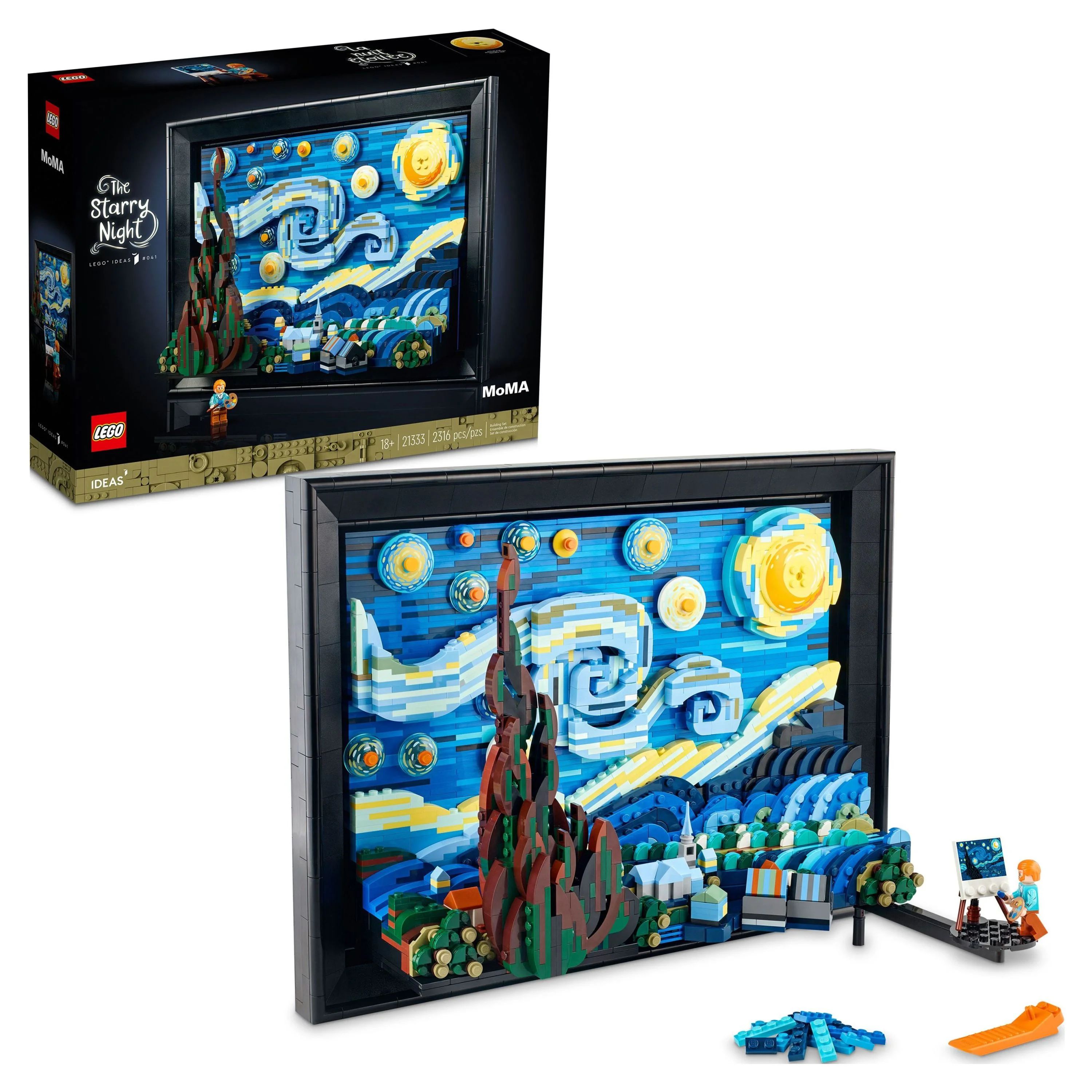LEGO Ideas Vincent Van Gogh The Starry Night 21333 Building Blocks - Unique 3D Wall Art Home Déc... | Walmart (US)