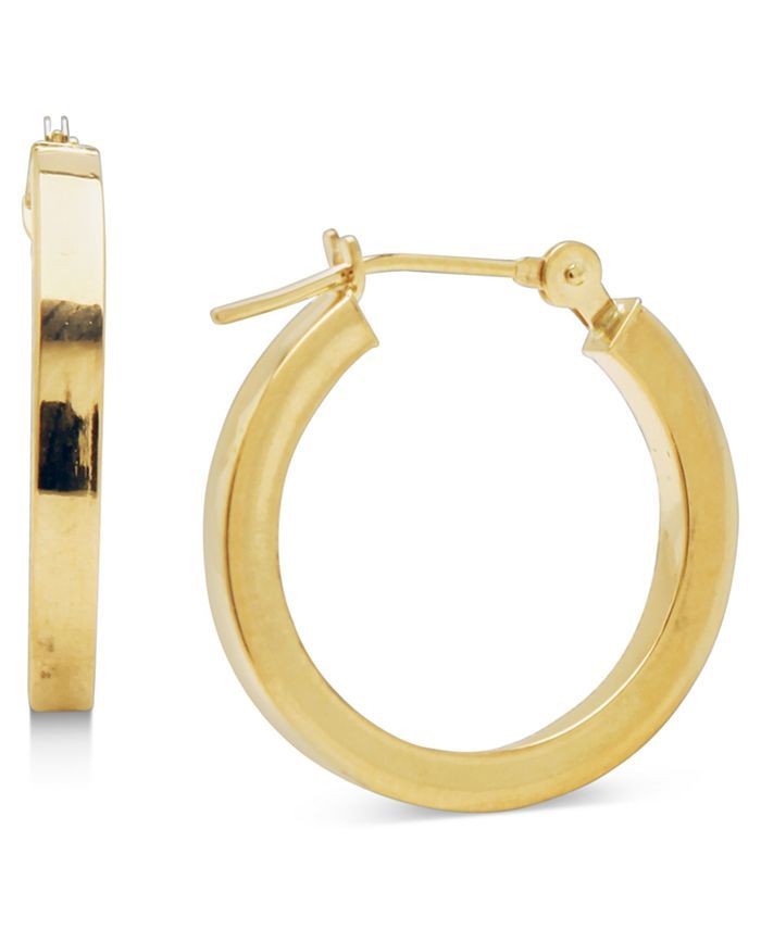 Macy's 14k Gold Earrings, Polished Square Hoops  & Reviews - Earrings - Jewelry & Watches - Macy'... | Macys (US)