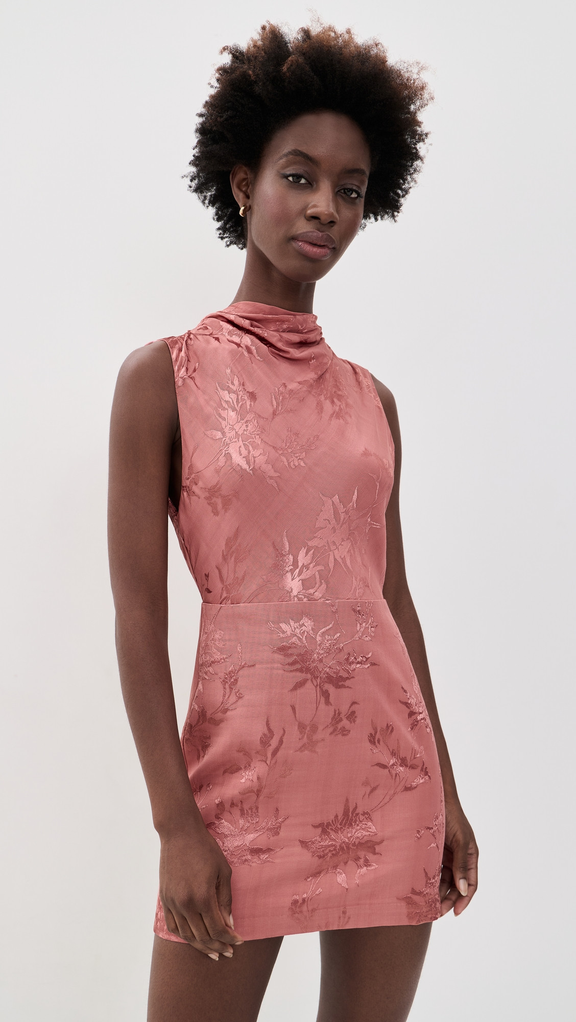 Hemant and Nandita Cowl Mini Dress Coral L | Shopbop