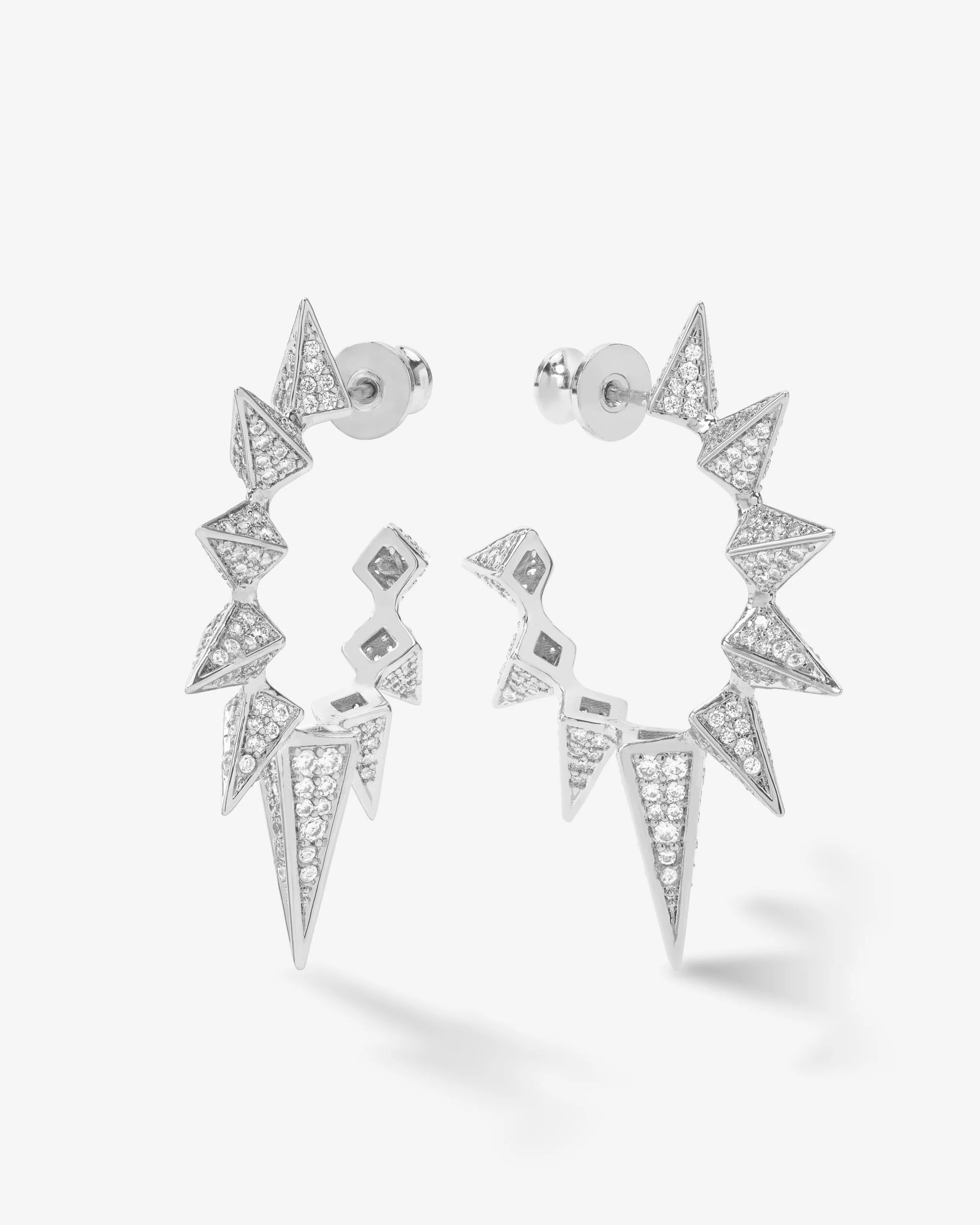 Gabriella's Big Sista Pavé Hoops - Silver|White Diamondettes | Melinda Maria Jewelry