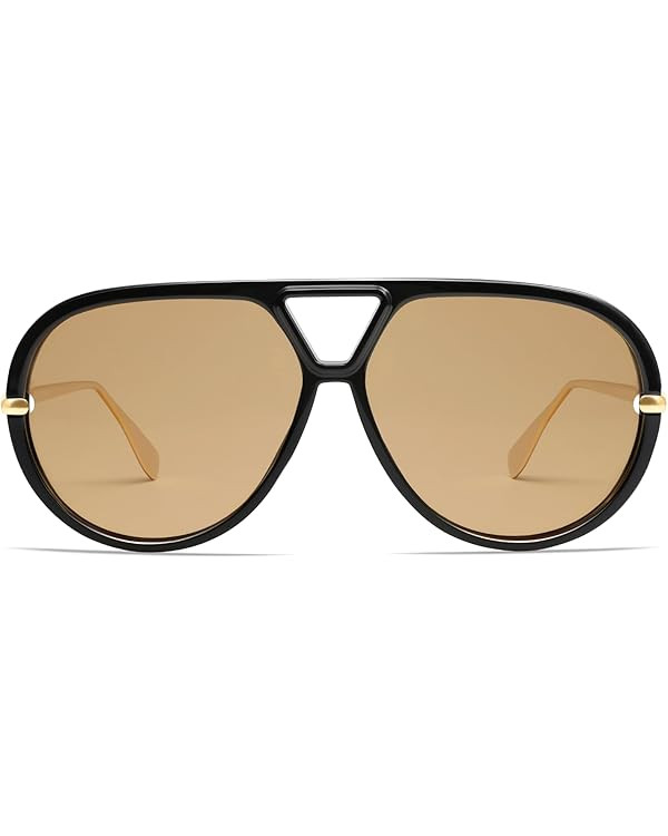 VANLINKER Oversized Trendy Polarized Aviator Sunglasses for Women Men Retro Round Sunglasses Vint... | Amazon (US)