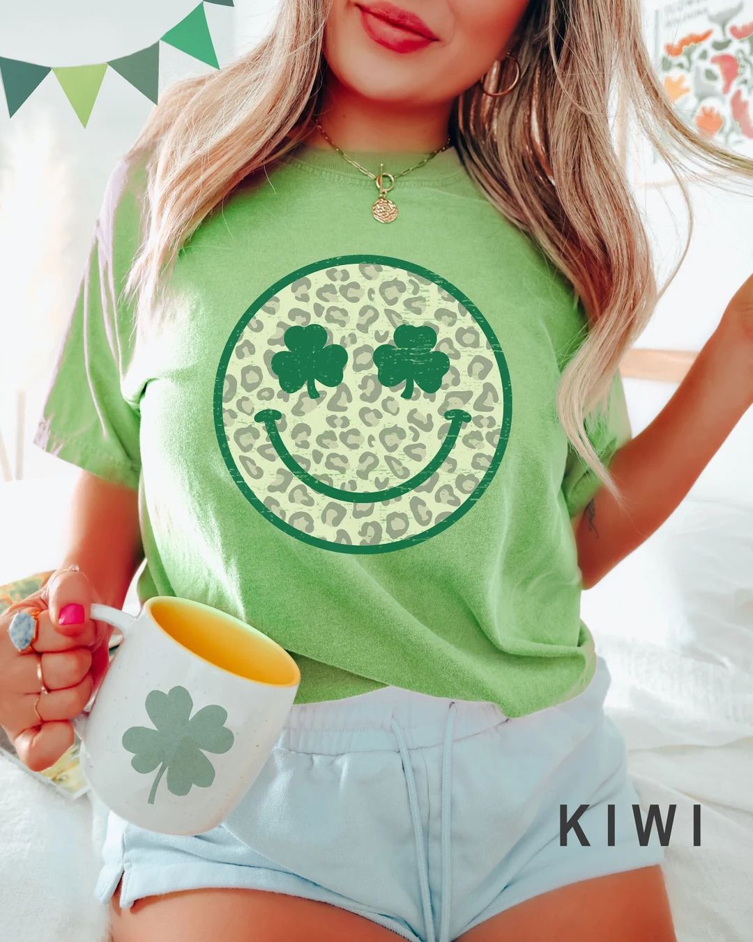 Comfort Colors® Retro smiley face st patricks t-shirt, St Patricks day checker smiley tshirt, sh... | Etsy (US)