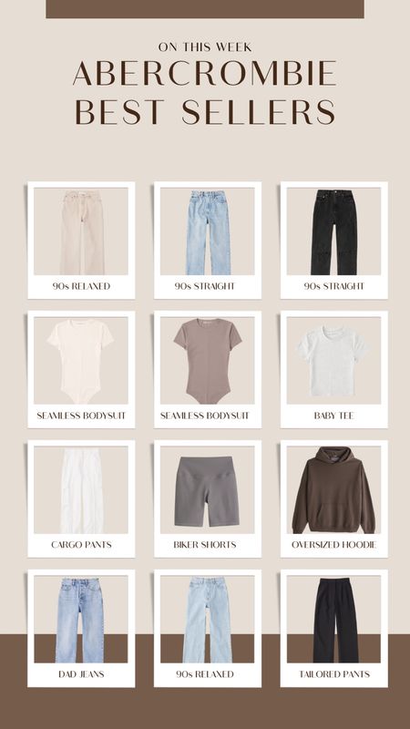 Everyday basics, everyday style, biker shorts, Abercrombie jeans, Abercrombie dad jeans, Abercrombie style, oversized hoodie, baby tee, cargo pants, beige jeans, beige denim, baggy jeans, relaxed denim