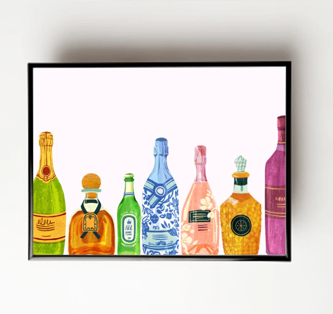 Alcohol Bottles Digital Print | Etsy (US)