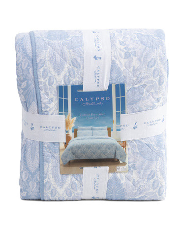 Cotton Leafy Floral Quilt Set | TJ Maxx