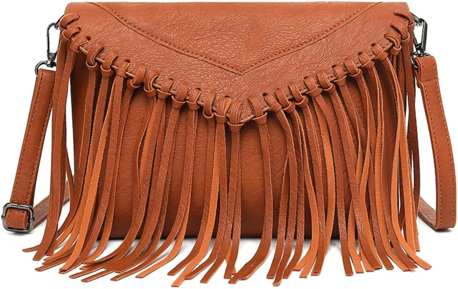 Fringe Crossbody Purse for Women, Vintage Leather Western Boho Purse, Tassel Small Handbag Should... | Amazon (US)