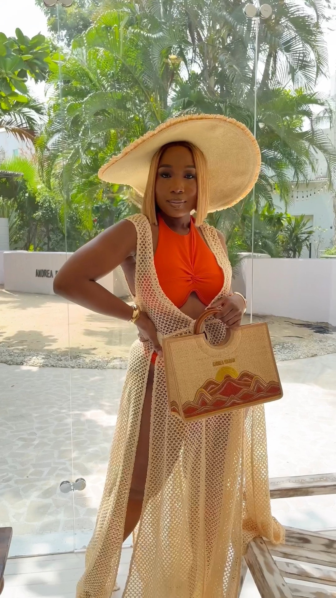 It’s giving rich aunties go to the beach too! All items from Andrea Iyamah! 