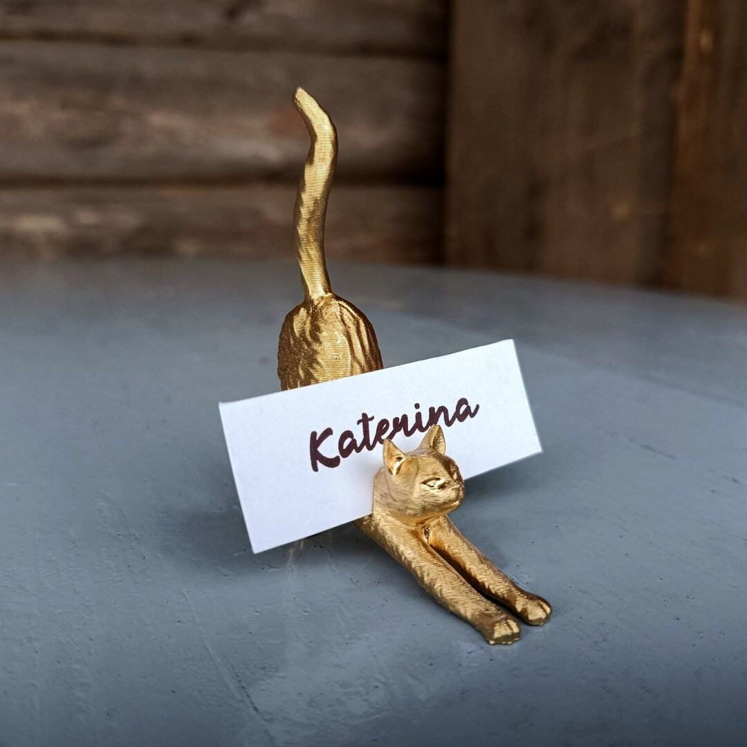 Cat Themed Wedding Place Card Holders, Cat Party Favors, Name and Table Number Card Holders, Cat ... | Etsy (US)