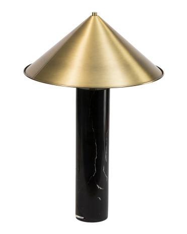 18x28 Ansley Marble Base Metal Shade Table Lamp | TJ Maxx