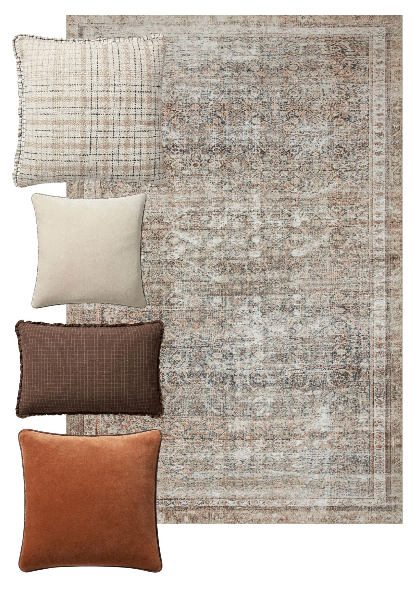Rug & pillow pairing #6!

CLJ x Loloi Jules Ink/Terracotta rug, plaid Cricket pillow, ivory velvet Liza pillow, Dinah chocolate/latte lumbar pillow, rust velvet Liza pillow 

#LTKhome #LTKsalealert #LTKstyletip