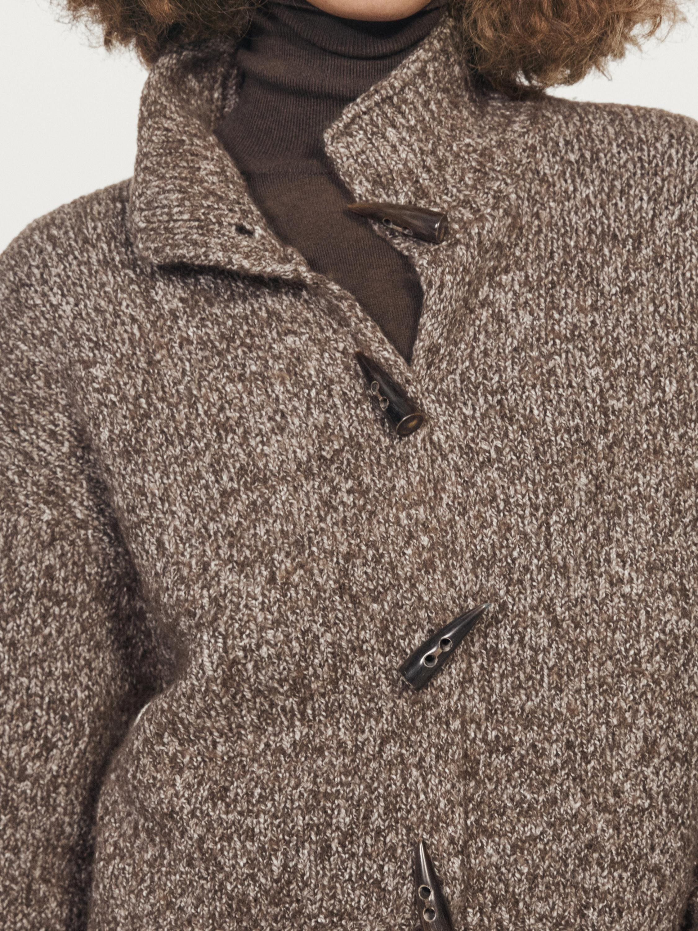 Strickcardigan aus Wolle und Baumwolle mit Hornknöpfen | Massimo Dutti DE