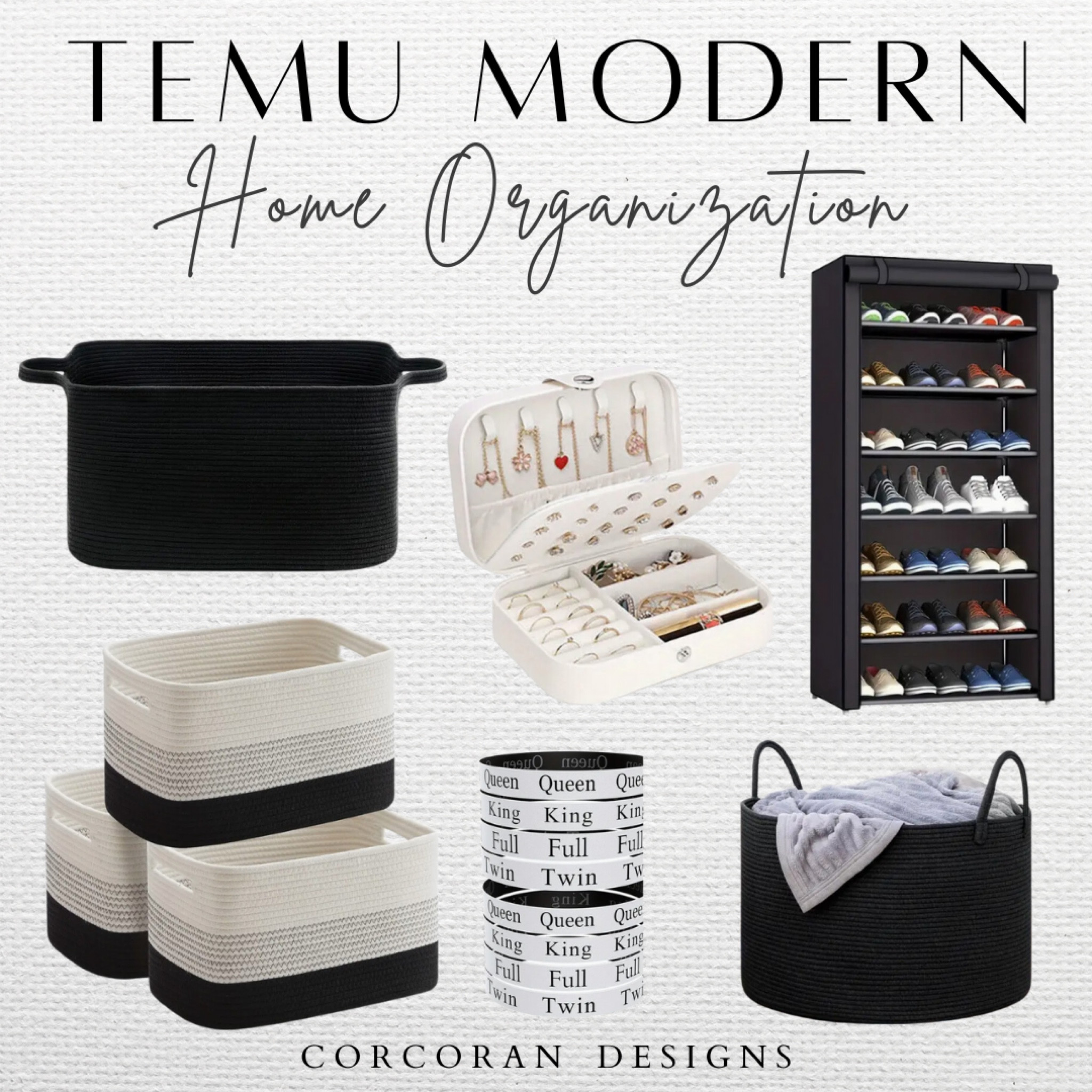 Temu modern home organization must haves! Shop these affordable organization finds to make your home look more aesthetic and modern! 

Home organization, home organizing tips, modern home, home storage, storage bins, storage baskets, organizing solutions, home organizing, black and white baskets, black shoe rack, jewelry box


#LTKsalealert #LTKfindsunder50 #LTKhome
