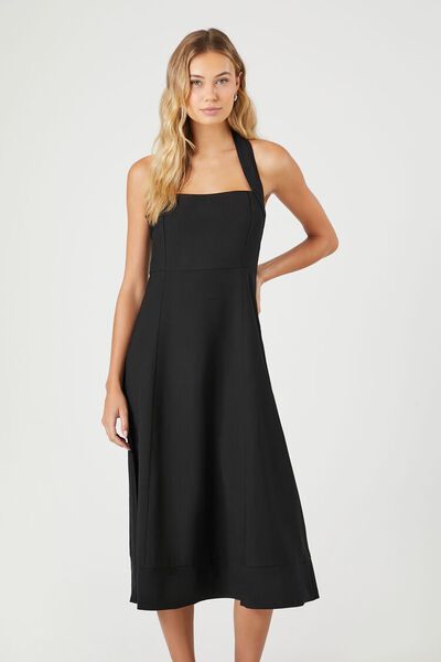 Twill Halter A-Line Maxi Dress | Forever 21
