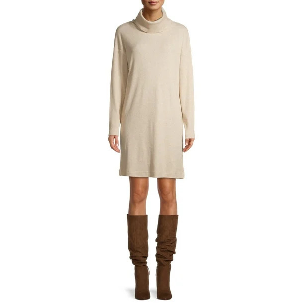 Time and Tru Women's Cowlneck Dress | Walmart (US)