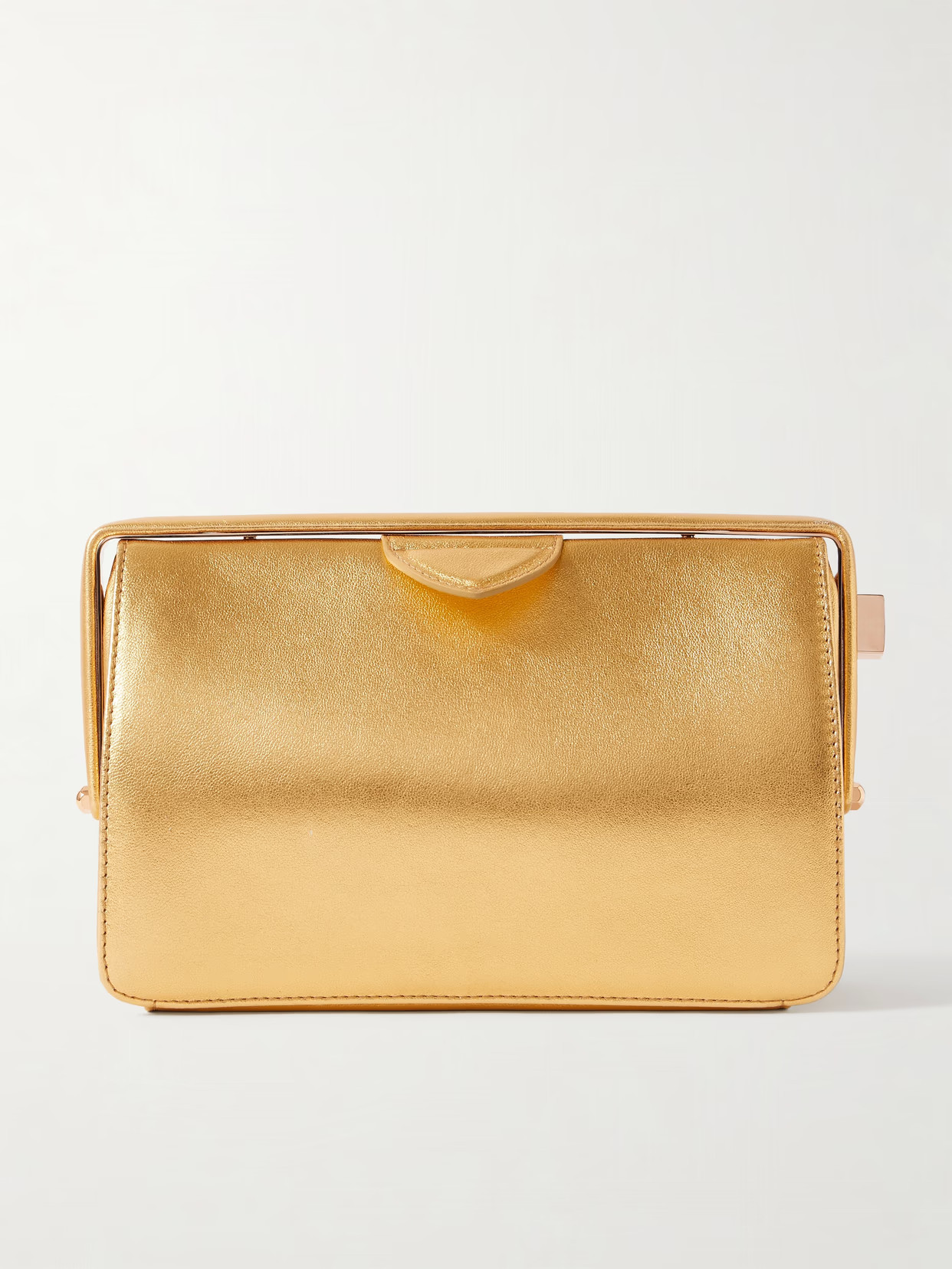 Gabriela Hearst - Carrington Metallic Leather Clutch - Gold | NET-A-PORTER (UK & EU)