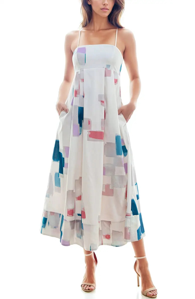 Socialite Print Empire Waist Stretch Poplin Sundress | Nordstrom | Nordstrom