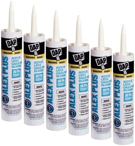 Amazon.com: Dap Inc 18152 6 Pack 10.1 oz. Alex Plus Acrylic Latex Caulk Plus Silicone, White : In... | Amazon (US)