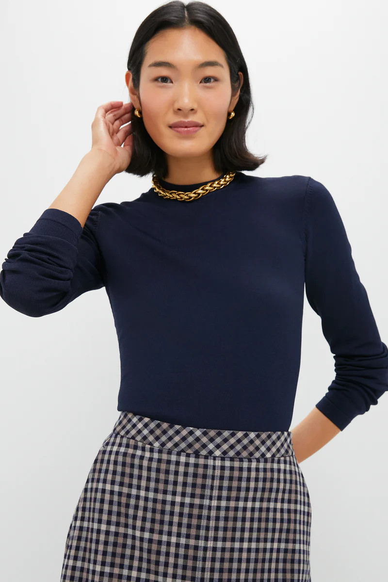 Navy Knit Vanessa Top | Tuckernuck (US)